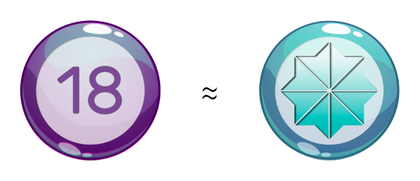 Symbole géométrique du nombre 18