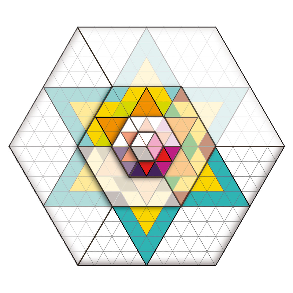 La Divine Matrice — hexagone, étoiles emboîtées et triangles : la respiration cosmique géométrique