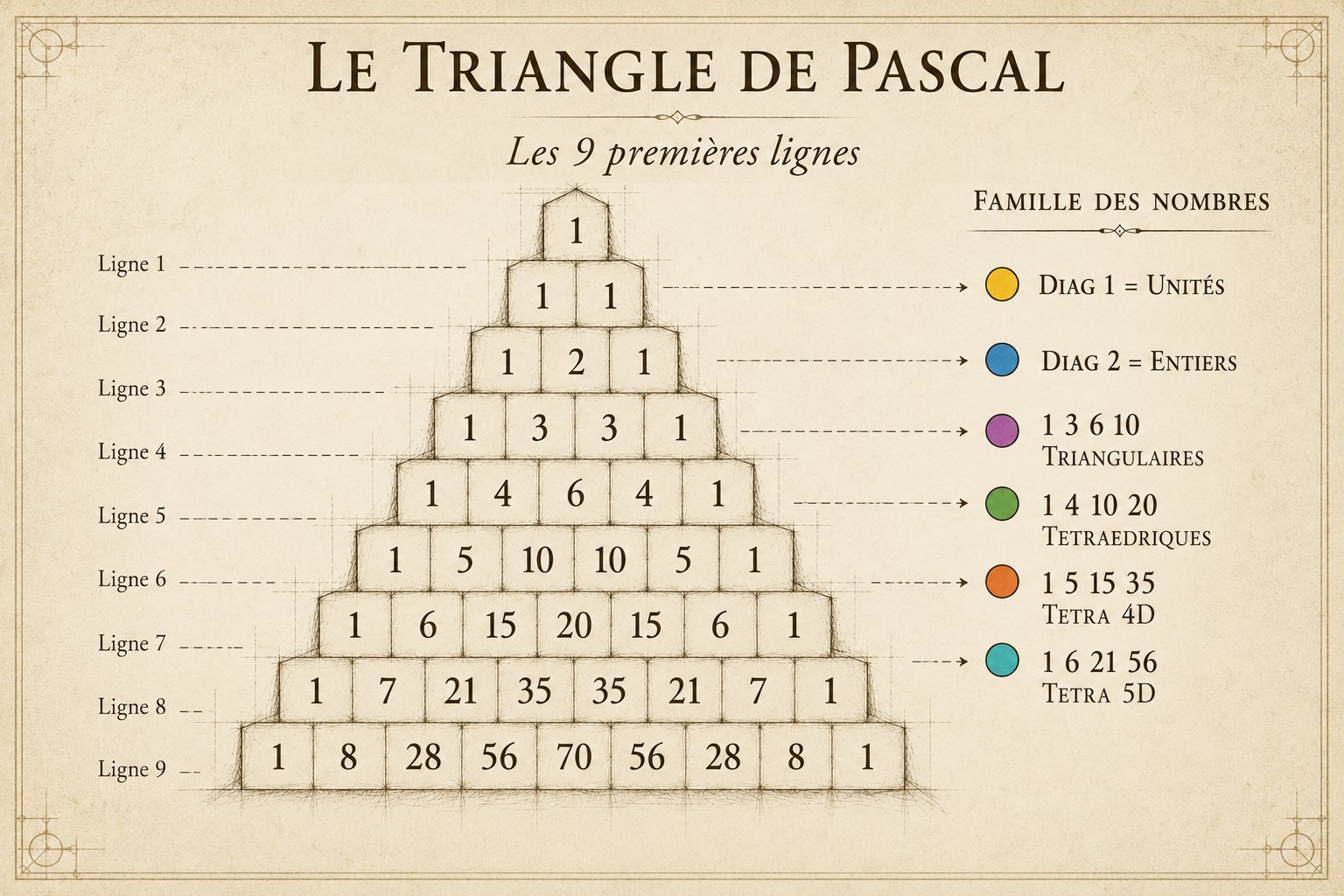 Le triangle de Pascal et ses familles de nombres figurés