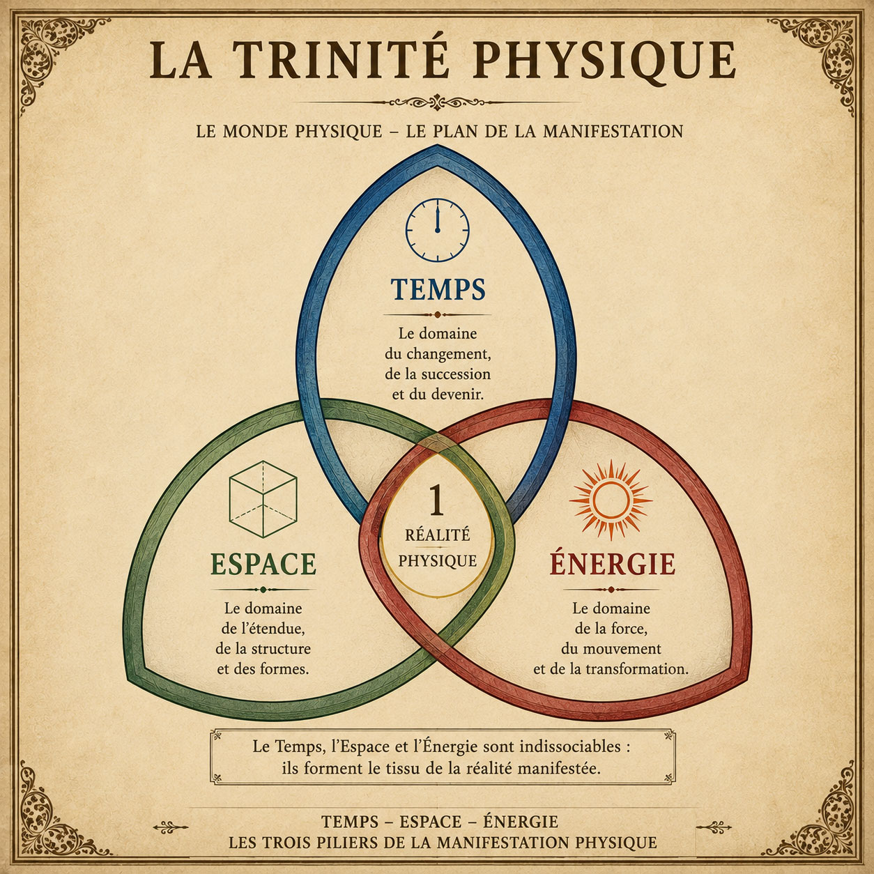 La Trinité Physique — Temps, Espace, Énergie